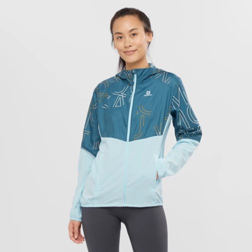 Turquoise Salomon Agile Wind Women's Shell Jackets | IE HE8143